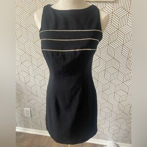 Vintage Caren Desiree Company little black dress with rhinestone details